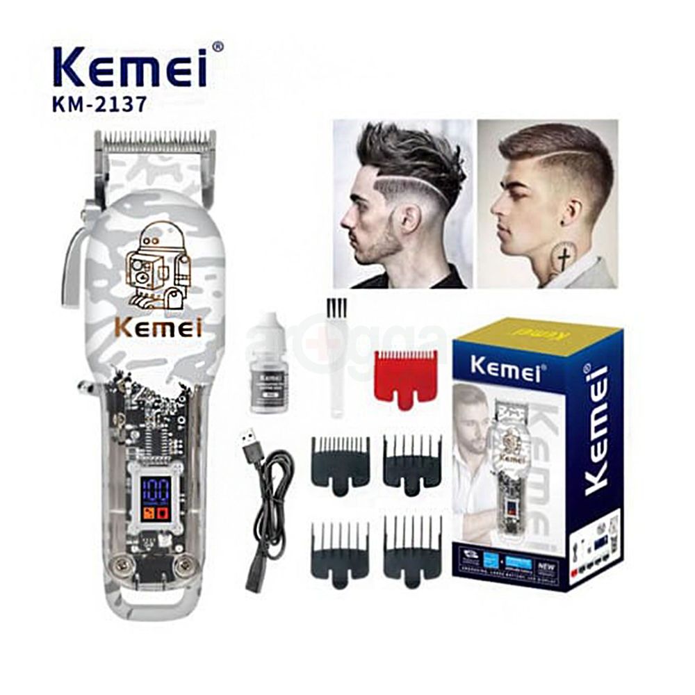 Kemei Digital Display Professional Cordless Hair Clipper Trimmer for Men KM- 2137 2000mAh Battery  