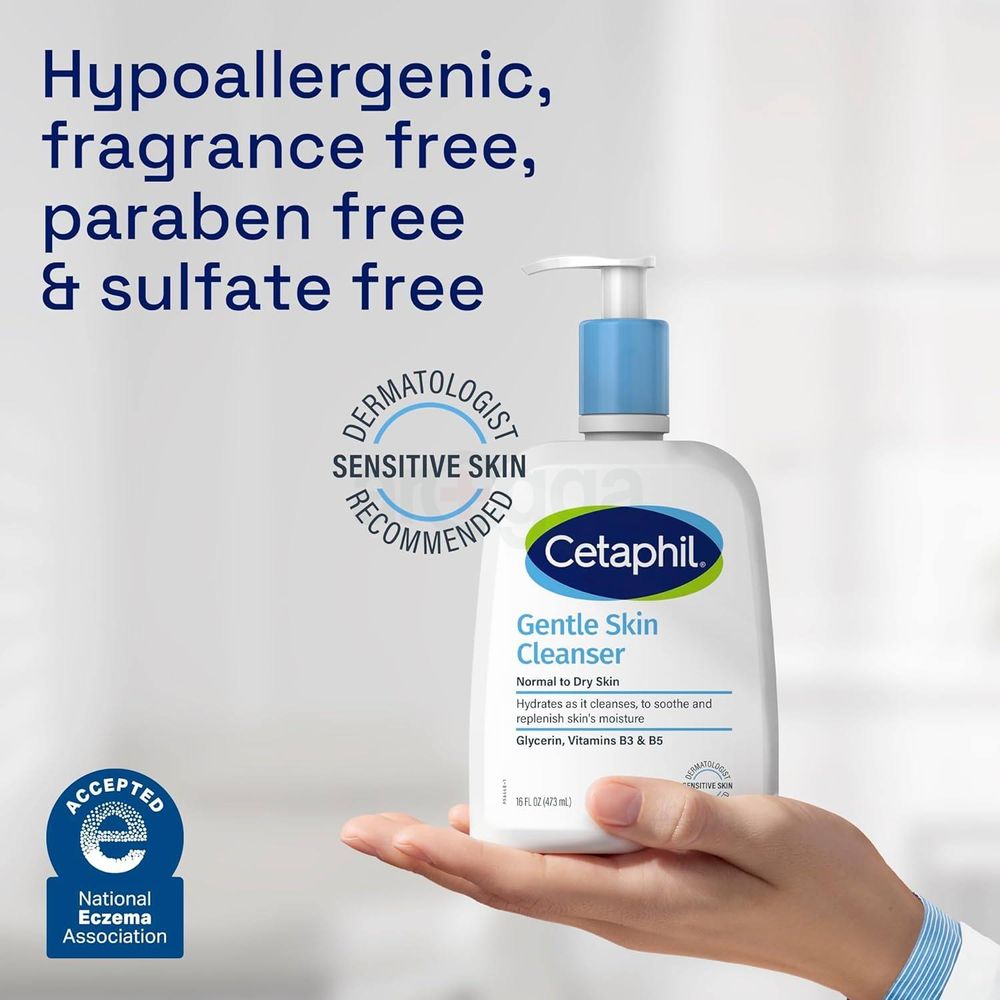Cetaphil Gentle Skin Cleanser for Normal to Dry Skin with Glycerin, Vitamins B3 & B5  