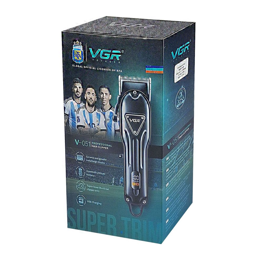 VGR V-051 Digital Display Professional Cordless Hair Clipper Trimmer for Men  