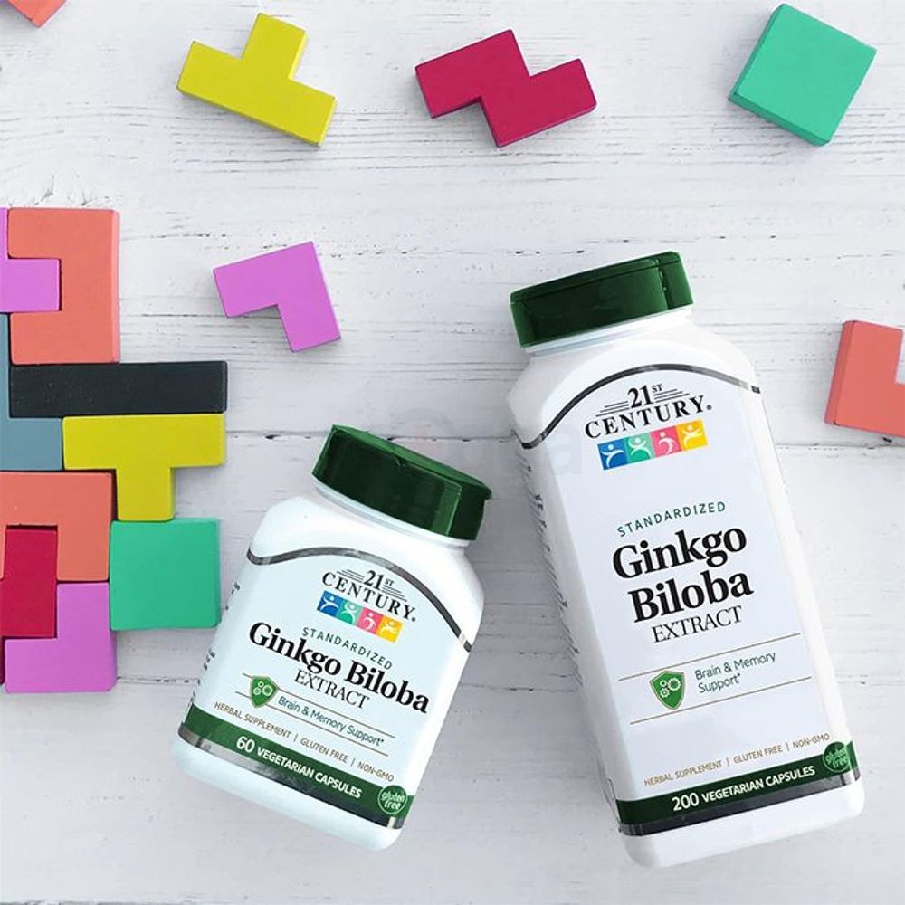 21st Century, Ginkgo Biloba Extract, Standardized, 60 Vegetarian Capsules (60mg per Capsule)  