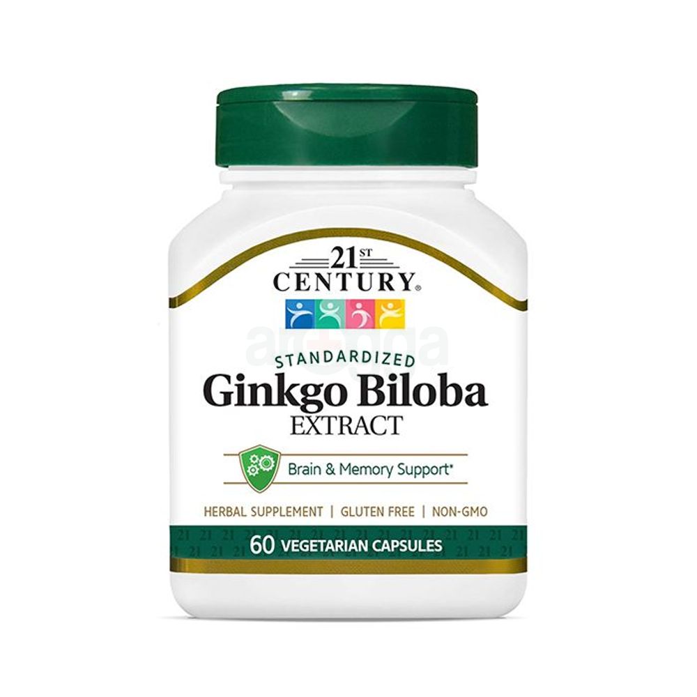 21st Century, Ginkgo Biloba Extract, Standardized, 60 Vegetarian Capsules (60mg per Capsule)  