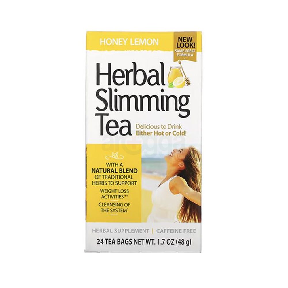 21st Century, Herbal Slimming Tea, Honey Lemon, Caffeine Free, 24 Tea Bags, 1.7oz (48g)  
