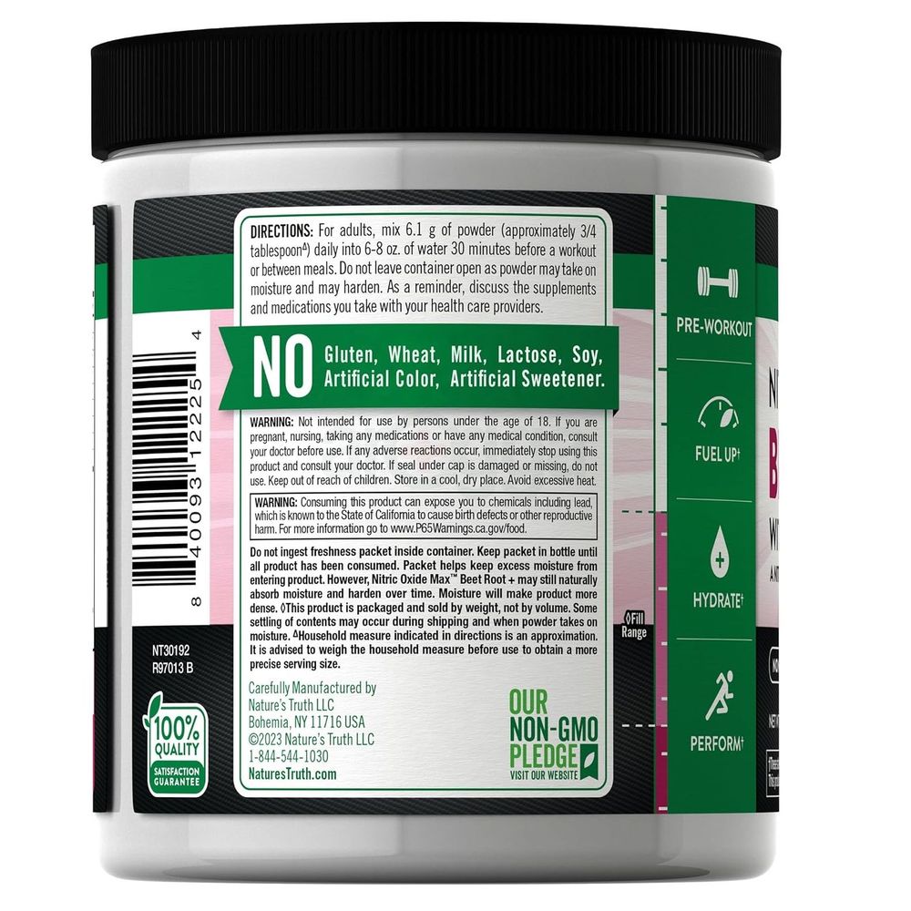 Nature's Truth Nitric Oxide Max Beet Root+ 219g  