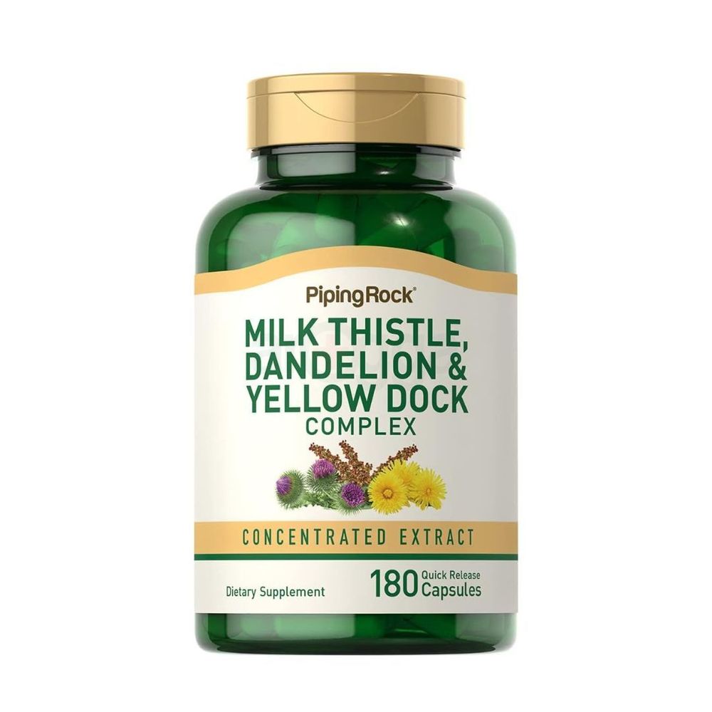 Piping Rock Milk Thistle Dandelion and Yellow Dock Complex - 180 Capsules  