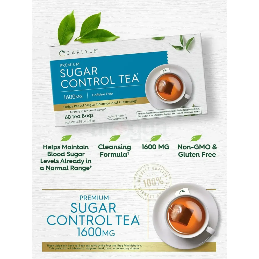 Carlyle Sugar Control Tea 1600mg - 60 Tea Bags  