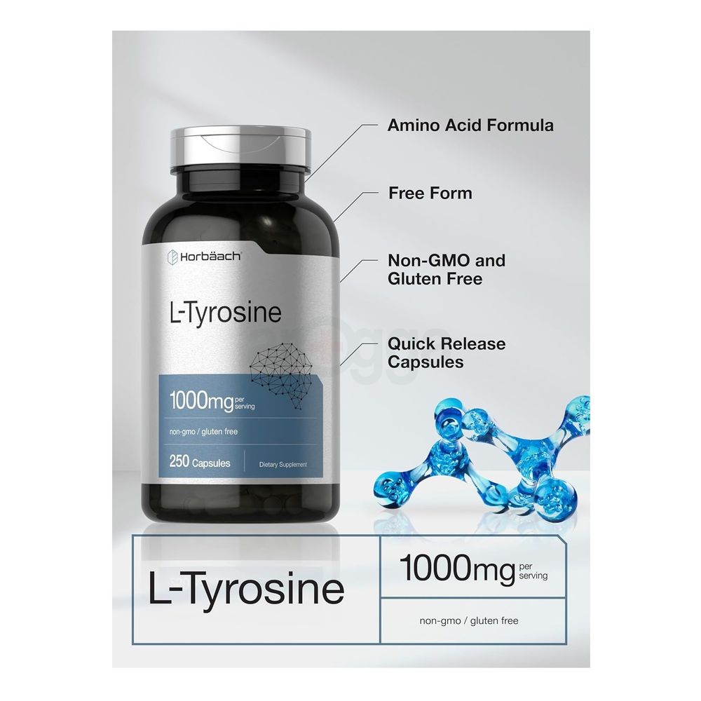 Horbäach L-Tyrosine  1000mg - 250 Capsules  