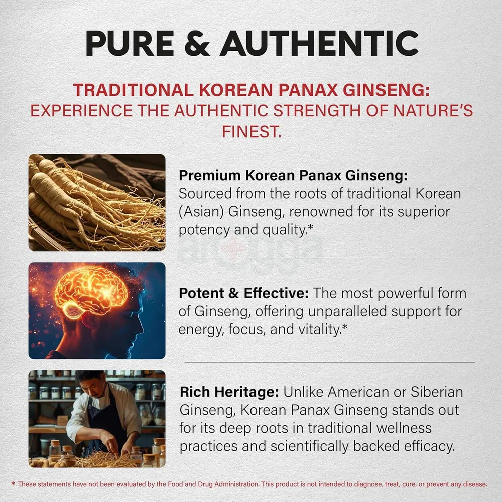 Nutra Harmony Korean Panax Ginseng 10:1 Extract 15000mg -120 Capsules  