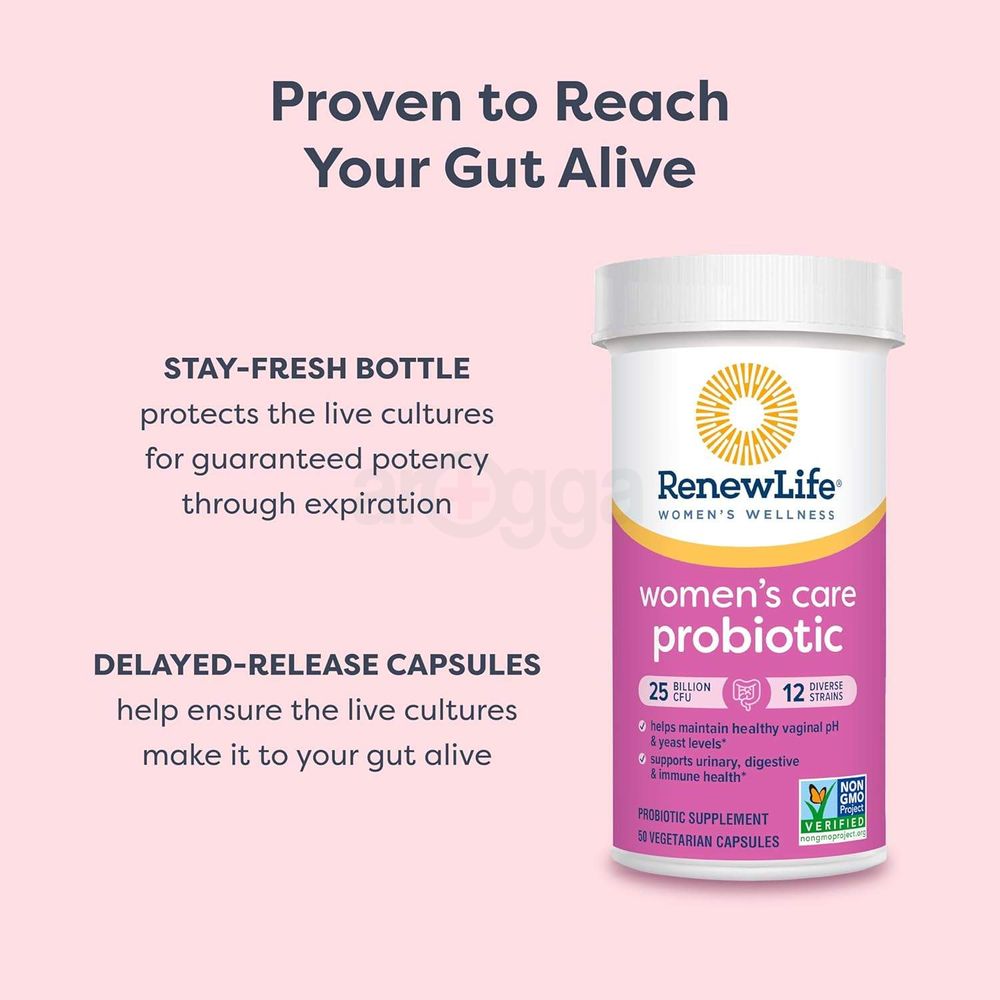 Renew Life Women's Care 25B Probiotic, 90 Count Delayed-Release Vegetarian Capsules  