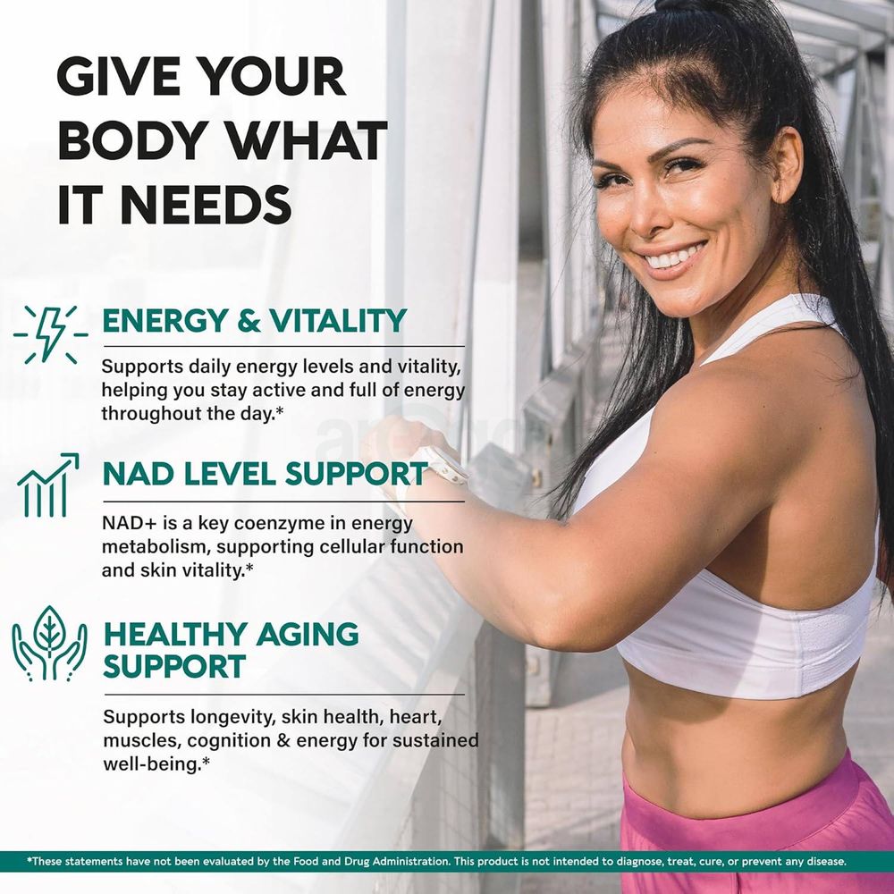 Nutra Harmony NAD+ Supplement with Resveratrol & Quercetin - 120 Capsules  