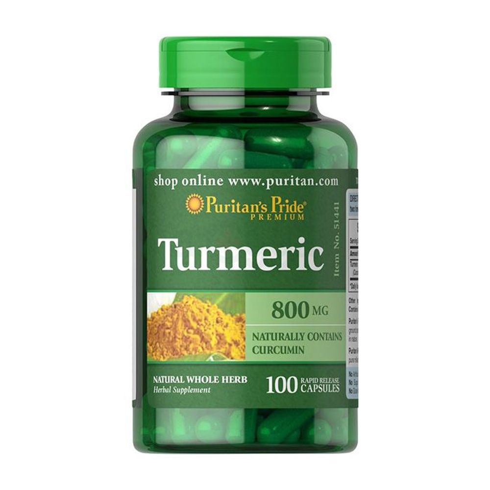Puritan's Pride Turmeric 800 mg - 100 Capsules  