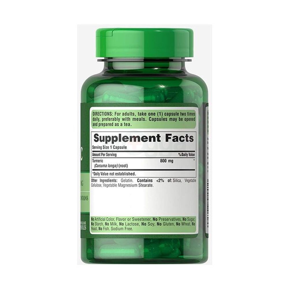 Puritan's Pride Turmeric 800 mg - 100 Capsules  