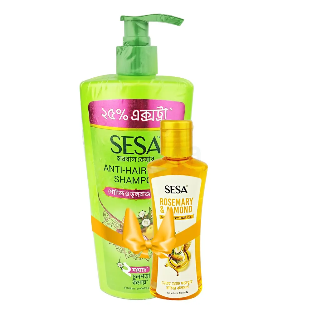 Sesa Herbal Care Anti Hairfall Shampoo 500ml (Free Sesa Non Sticky Hair Oil 100ml with Rosemary & Almond)  