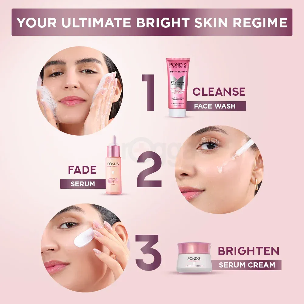 Pond's Bright Beauty Serum Cream with Niacinamide & 98% Pure Vitamin B3 SPF 15 PA++  