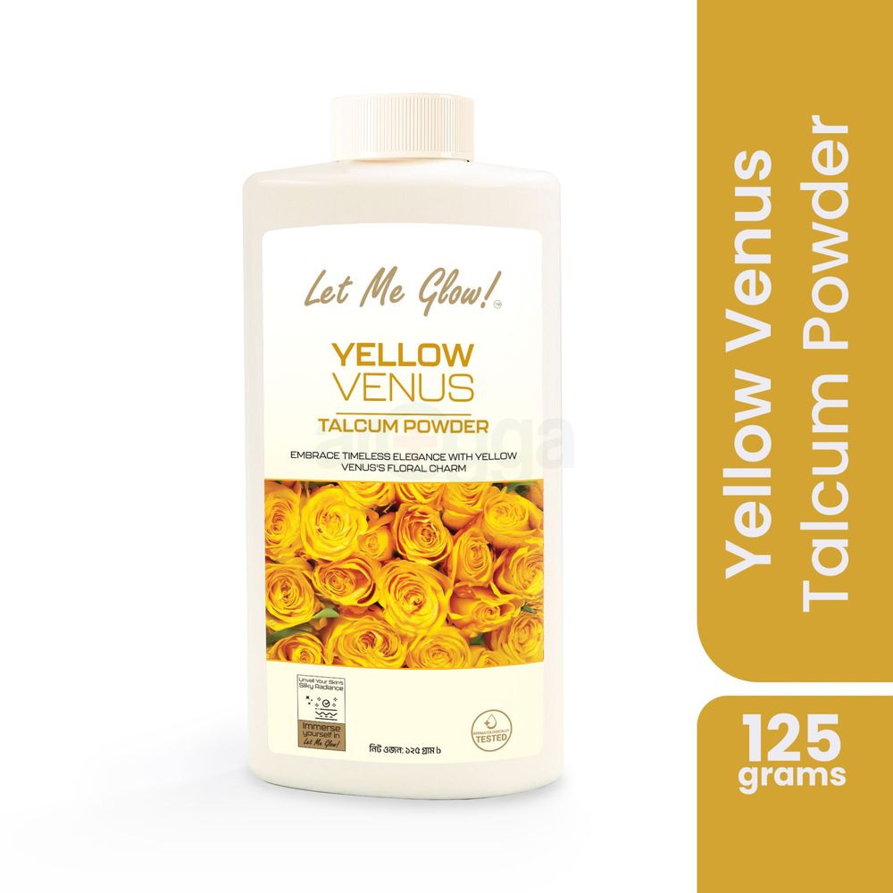 Let Me Glow! Yellow Venus Talcum Powder 125g  