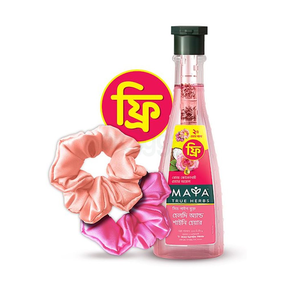 Maya True Herbs Rose Coconut Hair Oil - 200ml (Get 2 Pcs of Hair Band FREE)  