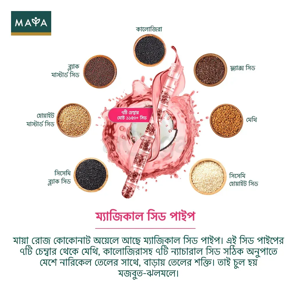 Maya True Herbs Rose Coconut Hair Oil - 200ml  