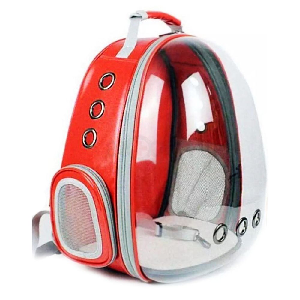 Pet Carrier Bag Portable Pet Outdoor Travel Backpack Red Color T-4  