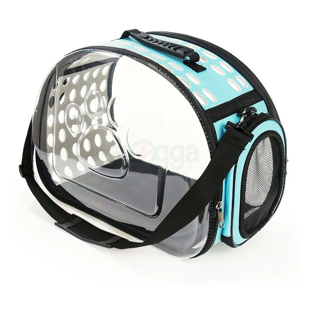 Pet Carrier Bag Portable Pet Outdoor Travel Backpack Blue Color L Size  