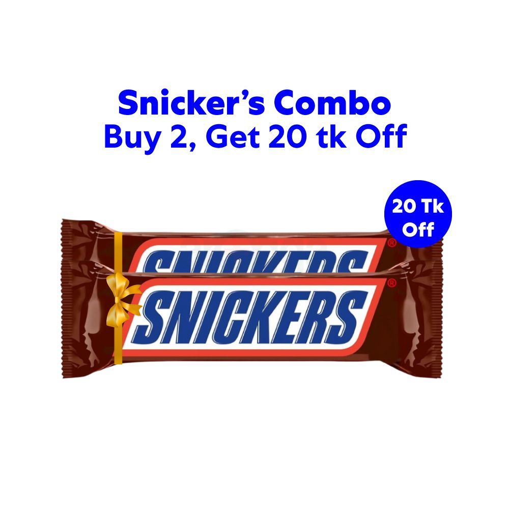 Snickers Chocolate Bar 50gm Combo (Buy 2, Save Tk 20/-)  