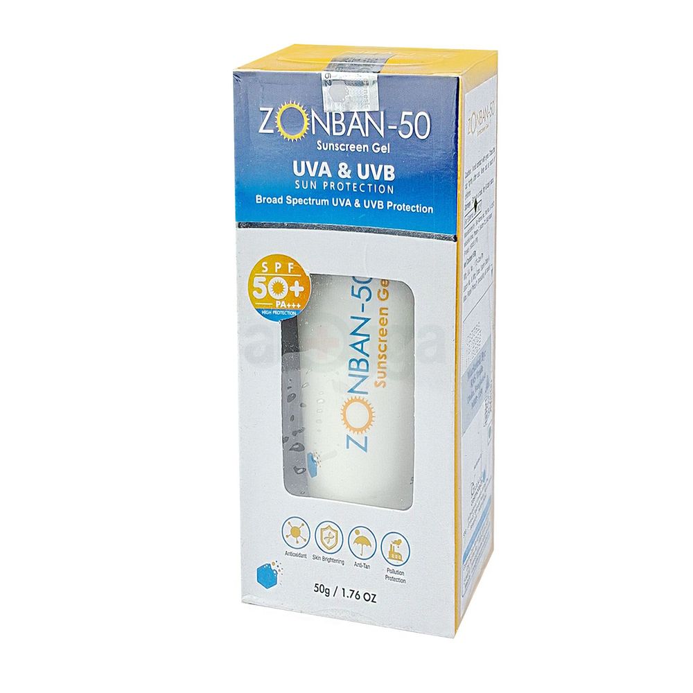 Zonban-50 Sunscreen Gel UVA & UVB Sun Protection 50+ PA+++  