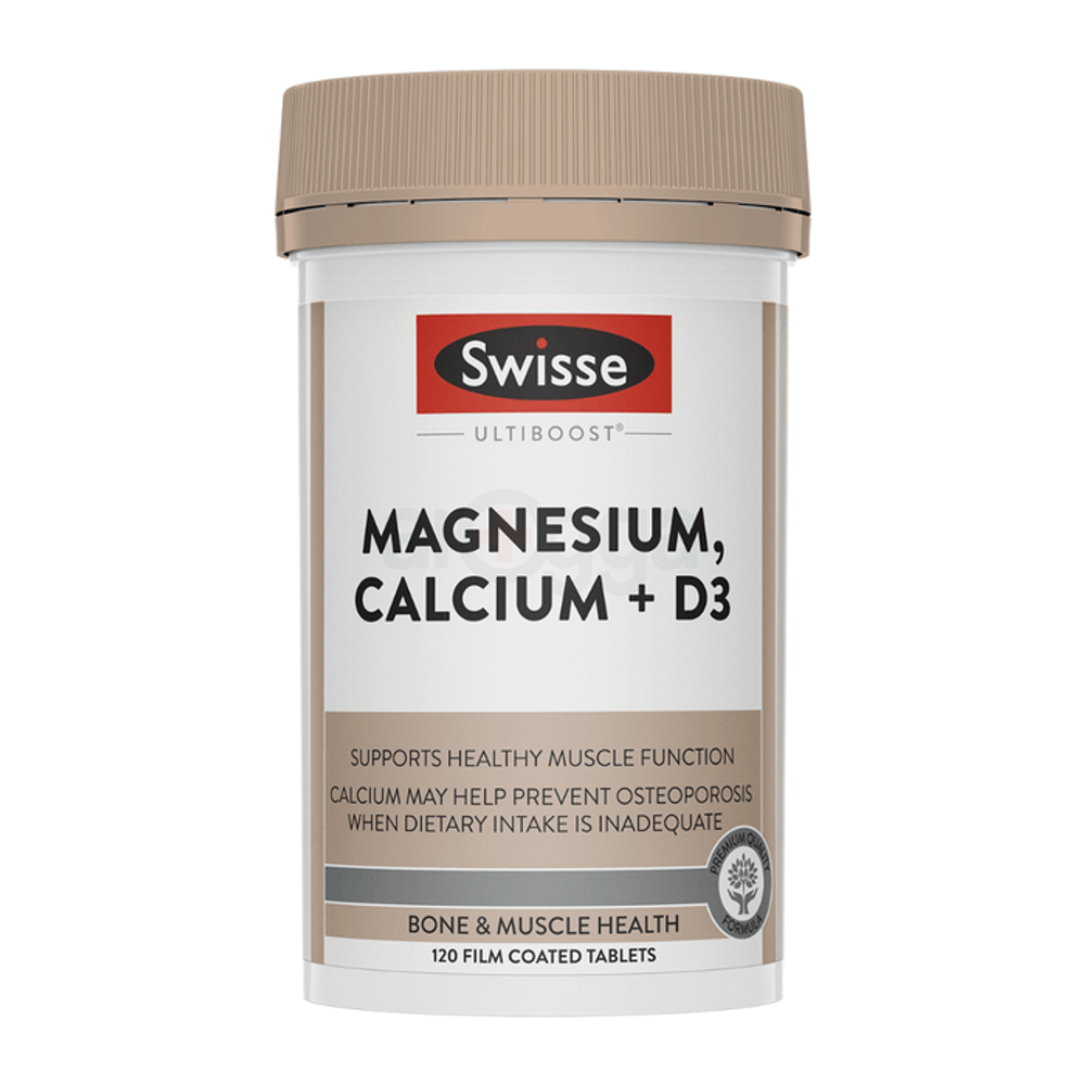 Swisse Ultiboost Magnesium, Calcium + D3 120 Tablets  
