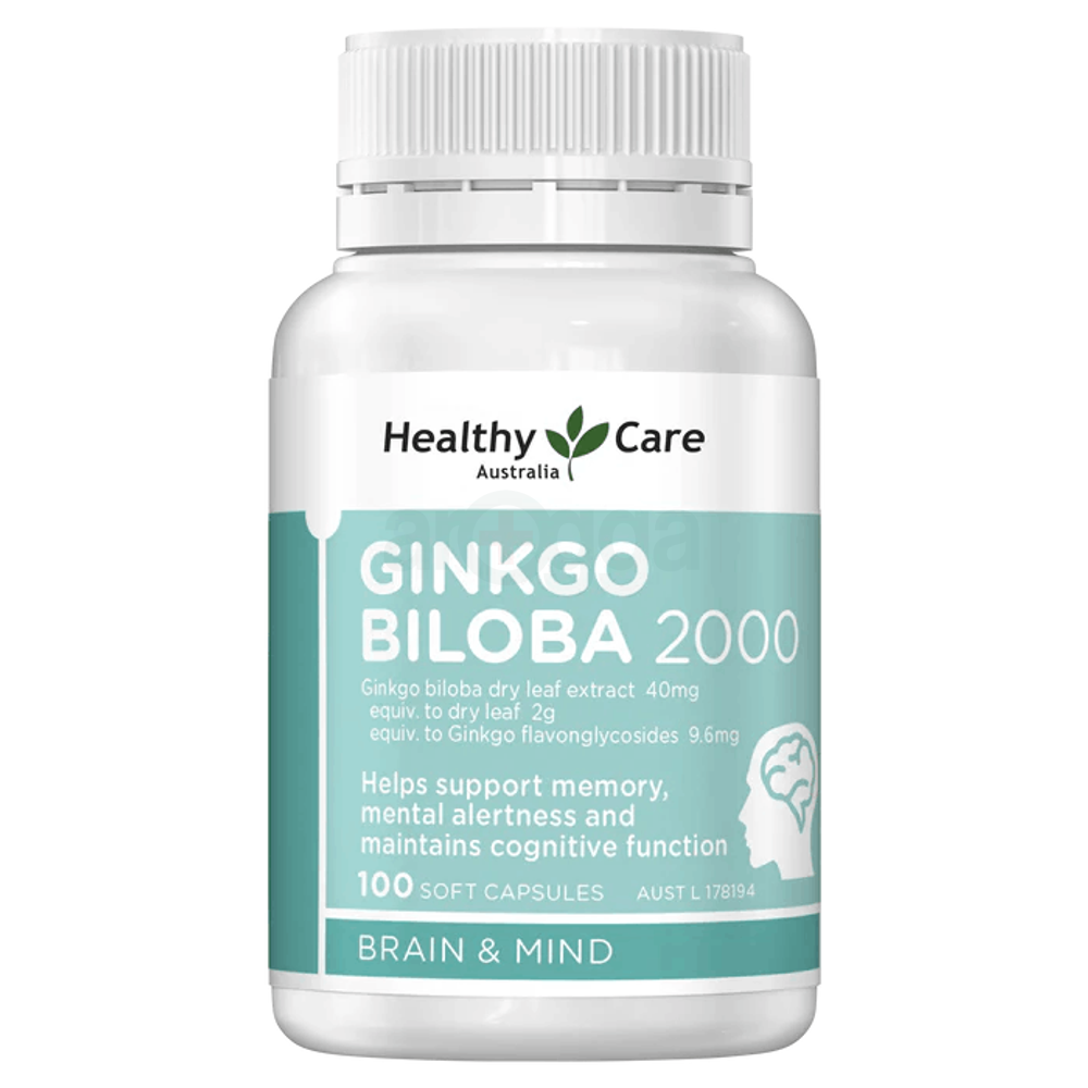 Healthy Care Ginkgo Biloba 2000mg - 100 Capsules  