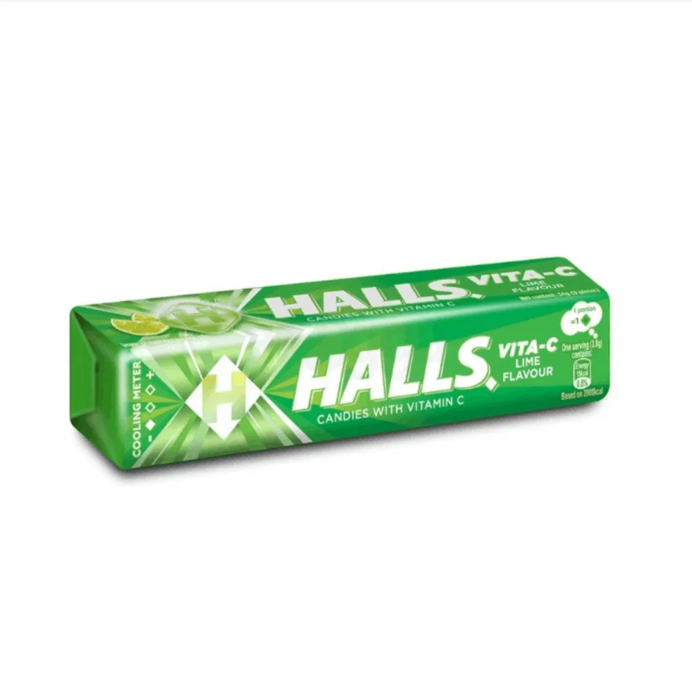 Halls Vita-C Lime Flavor Candy - 34g  