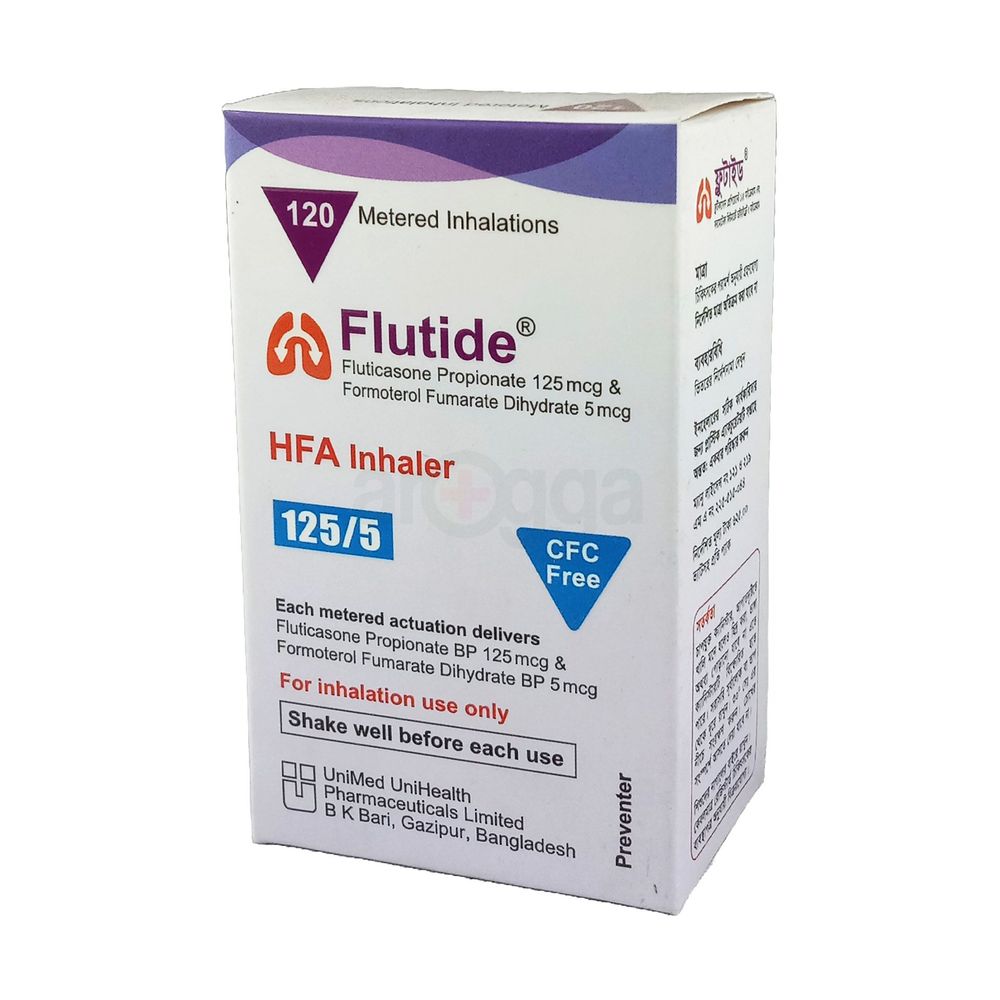 Flutide 125/5 HFA 125mcg+5mcg/Puff Inhaler