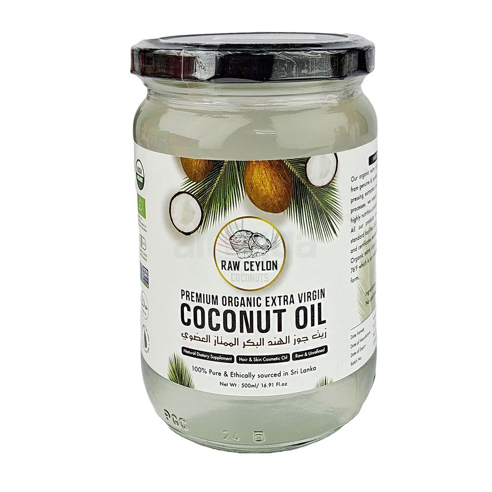 Raw Ceylon Premium Organic Extra Virgin Coconut Oil 500ml  