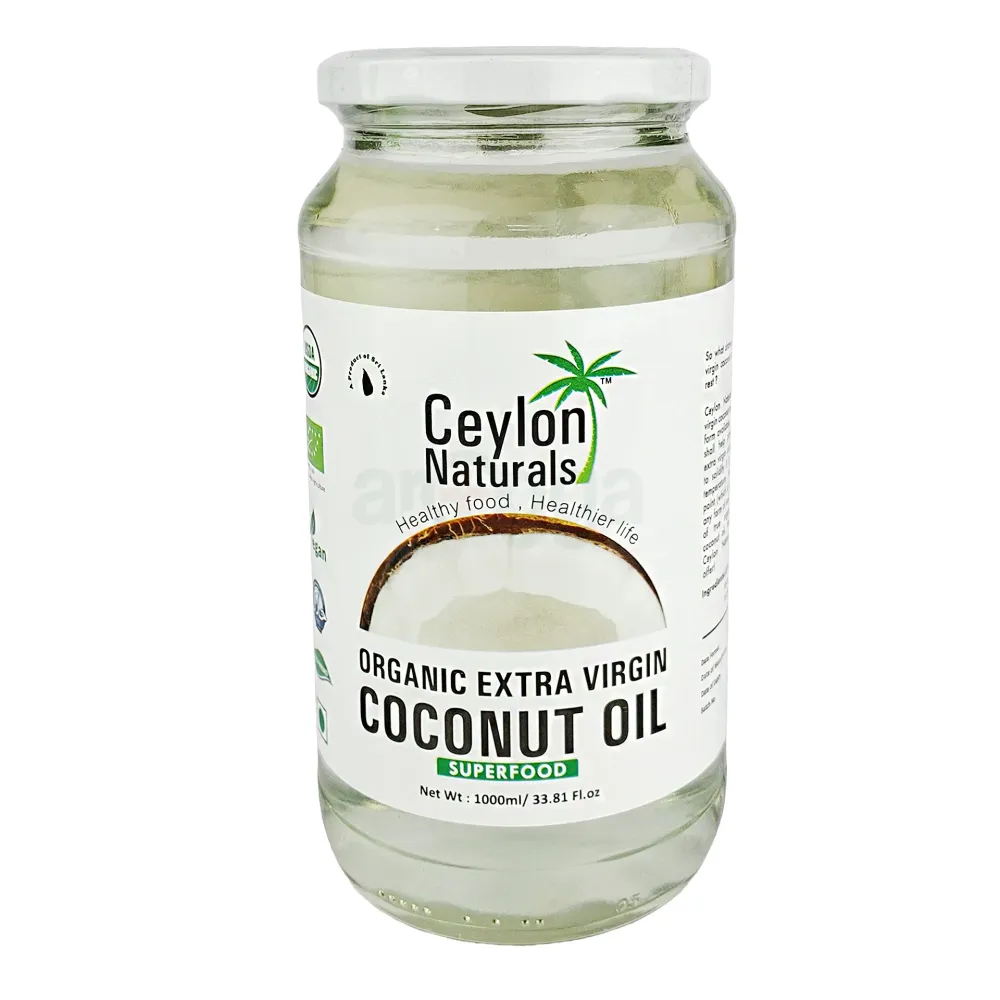 Ceylon Naturals Organic Extra Virgin Coconut Oil 1000ml (Imported from Sri Lanka)  