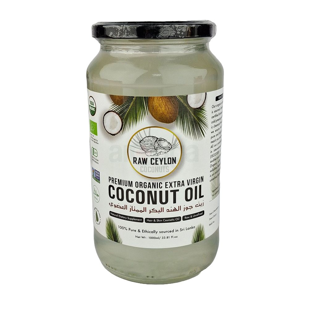 Raw Ceylon Premium Organic Extra Virgin Coconut Oil 1000ml  