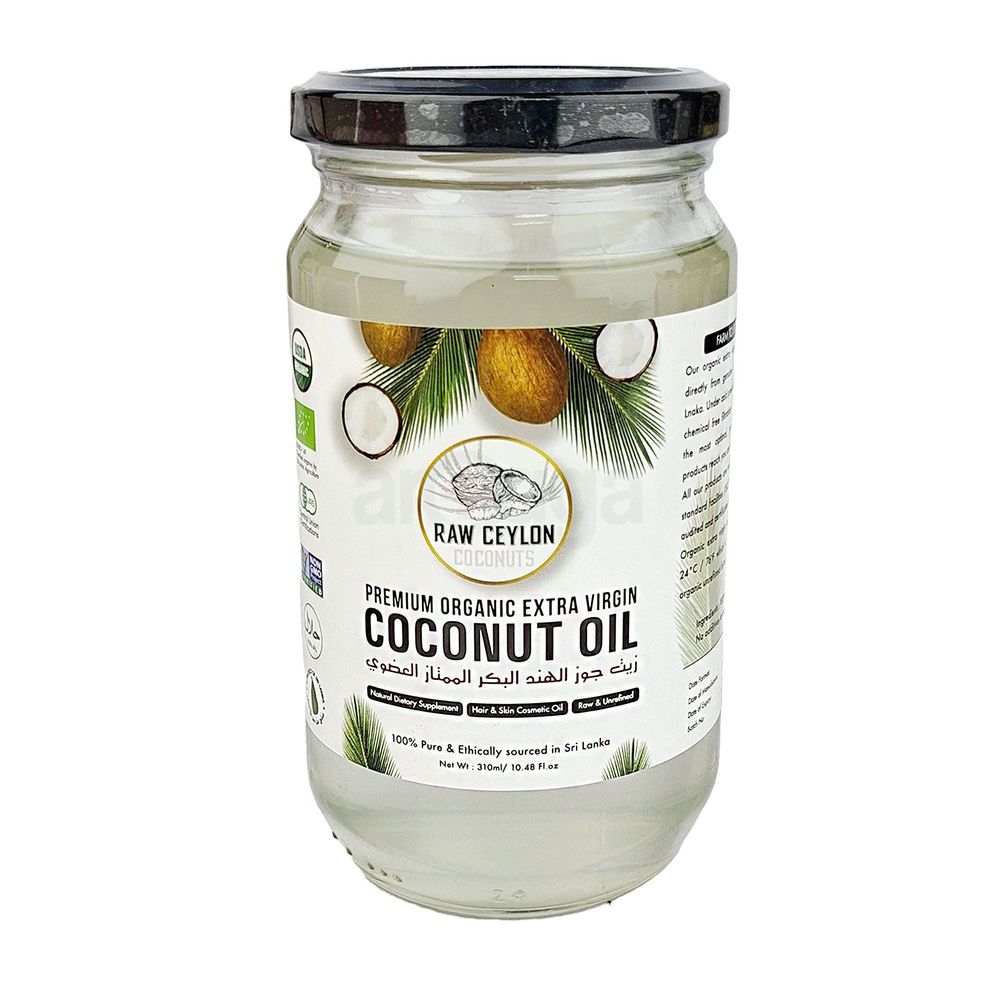 Raw Ceylon Premium Organic Extra Virgin Coconut Oil 310ml  