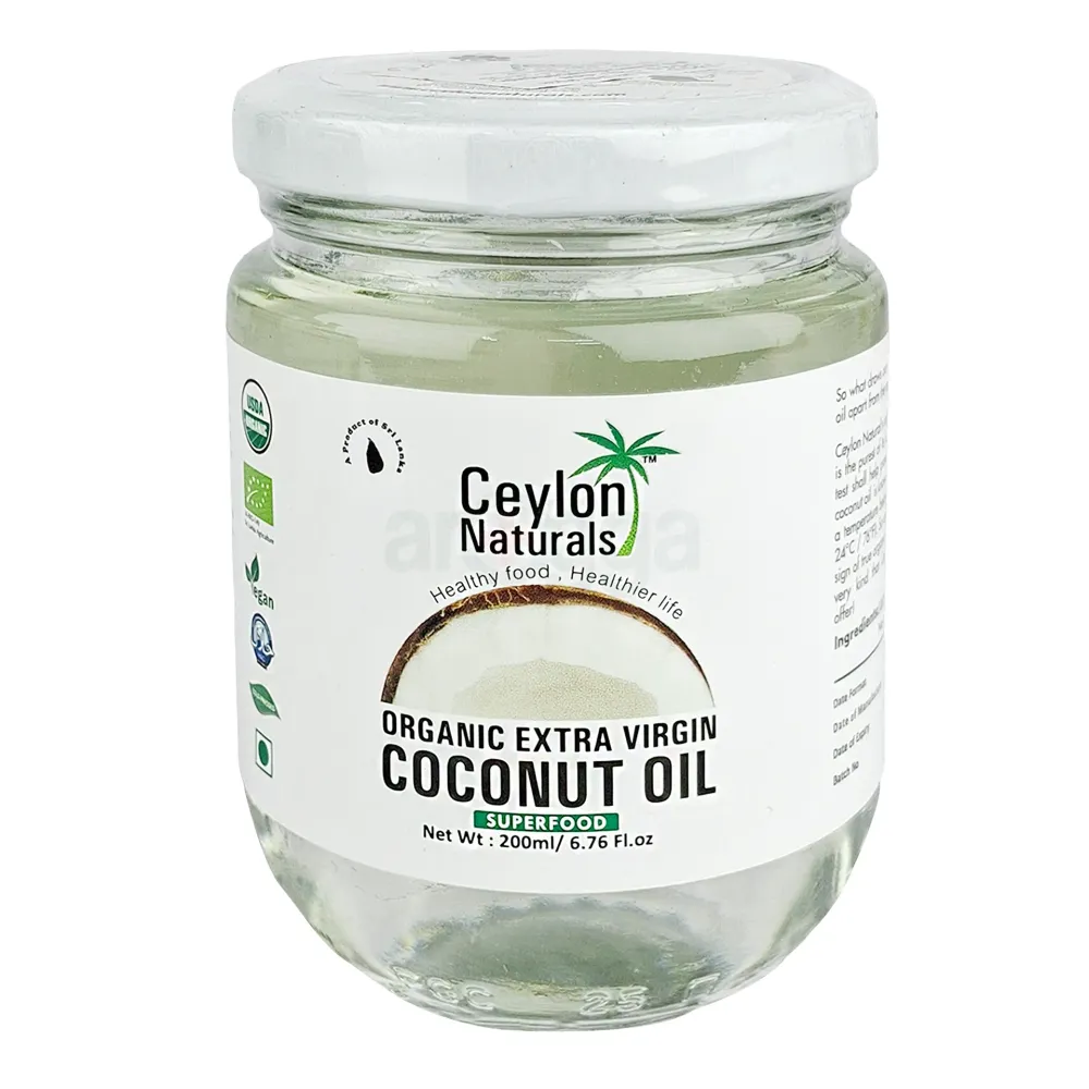 Ceylon Naturals Organic Extra Virgin Coconut Oil 200ml (Imported from Sri Lanka)  