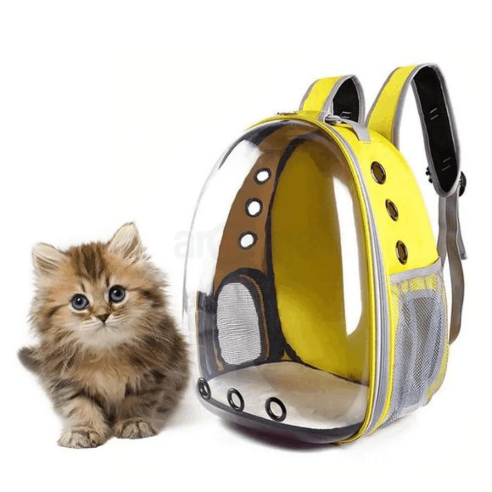 Pet Carrier Bag Portable Pet Outdoor Travel Backpack Yellow Color  