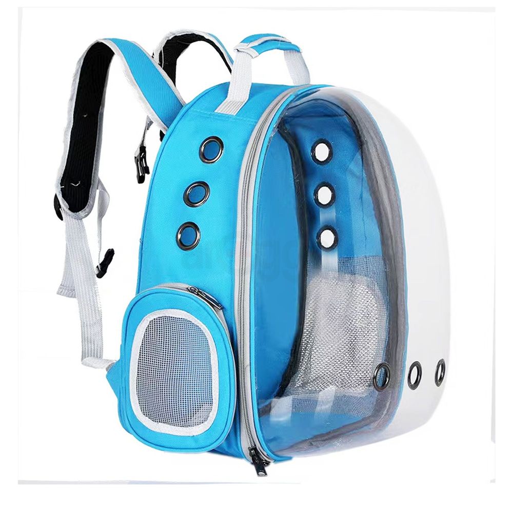 Pet Carrier Bag Portable Pet Outdoor Travel Backpack Cartoon Cage Sky Blue Color  