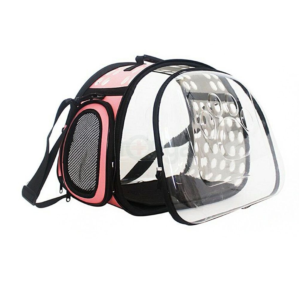Pet Carrier Bag Portable Pet Outdoor Travel Backpack Pink Color L Size  