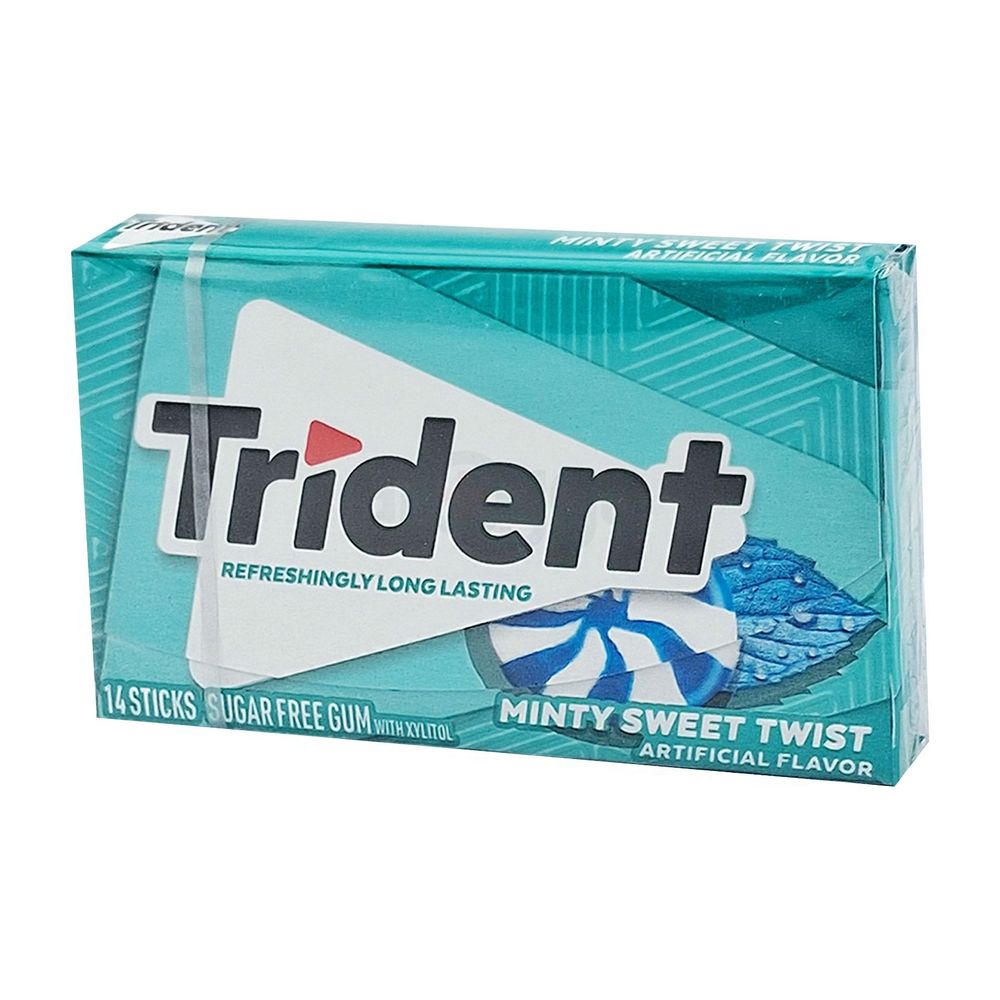 Trident Sugar Free Chewing Gum Minty Sweet Twist Artificial Flavor 14 Sticks  