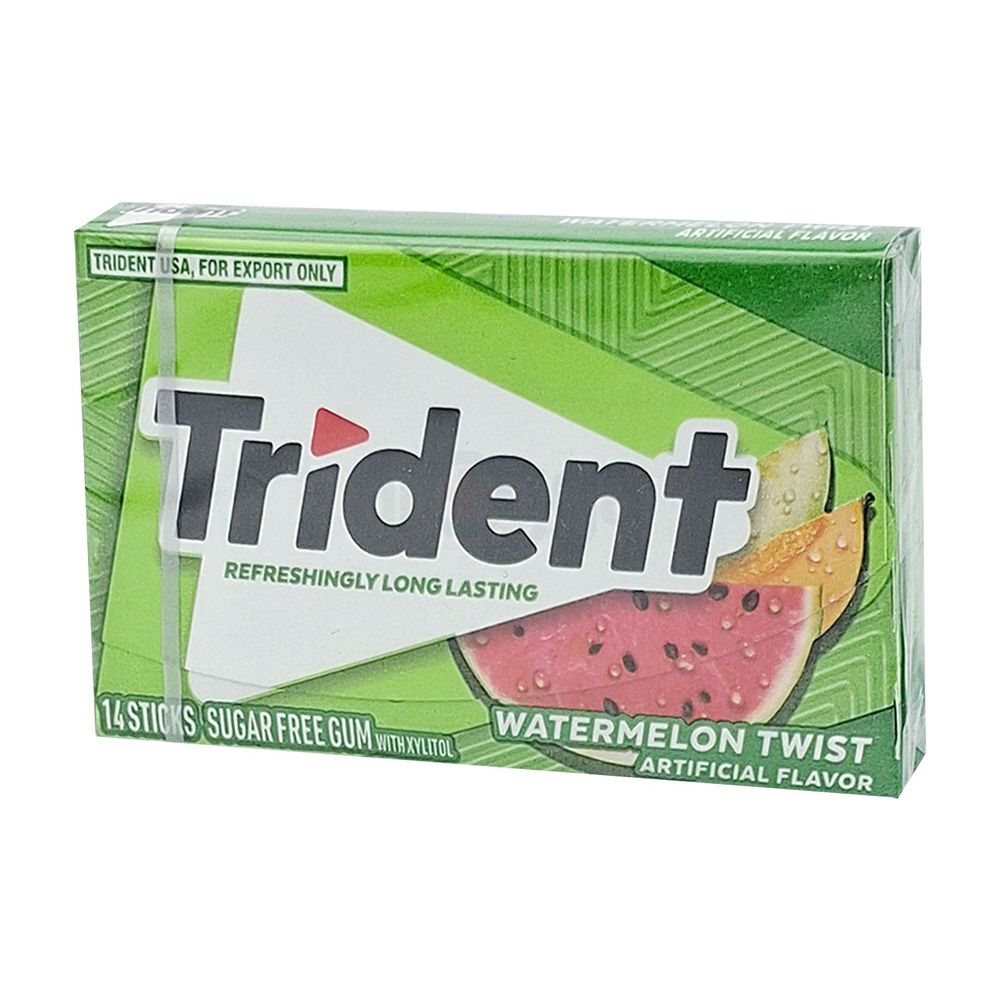 Trident Sugar Free Chewing Gum Watermelon Twist Artificial Flavor 14 Sticks  