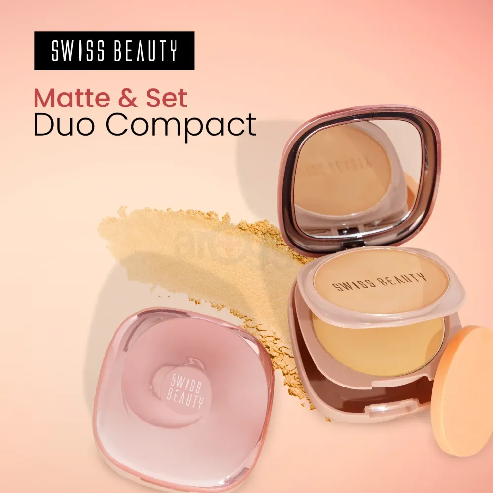 Swiss Beauty Matte & Set Duo Oil Free Compact Powder - Ivory 01  