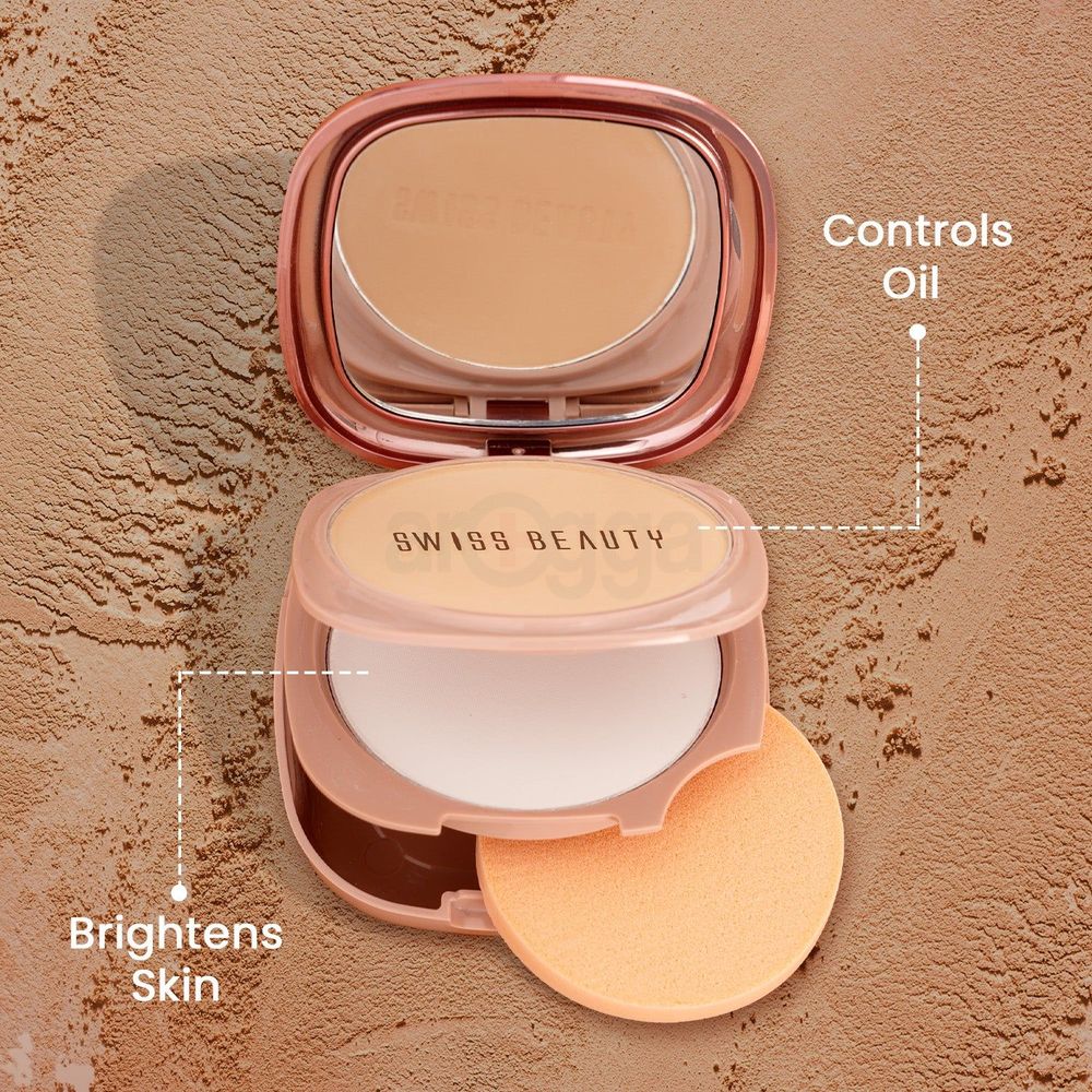Swiss Beauty Matte & Set Duo Oil Free Compact Powder - Ivory 01  