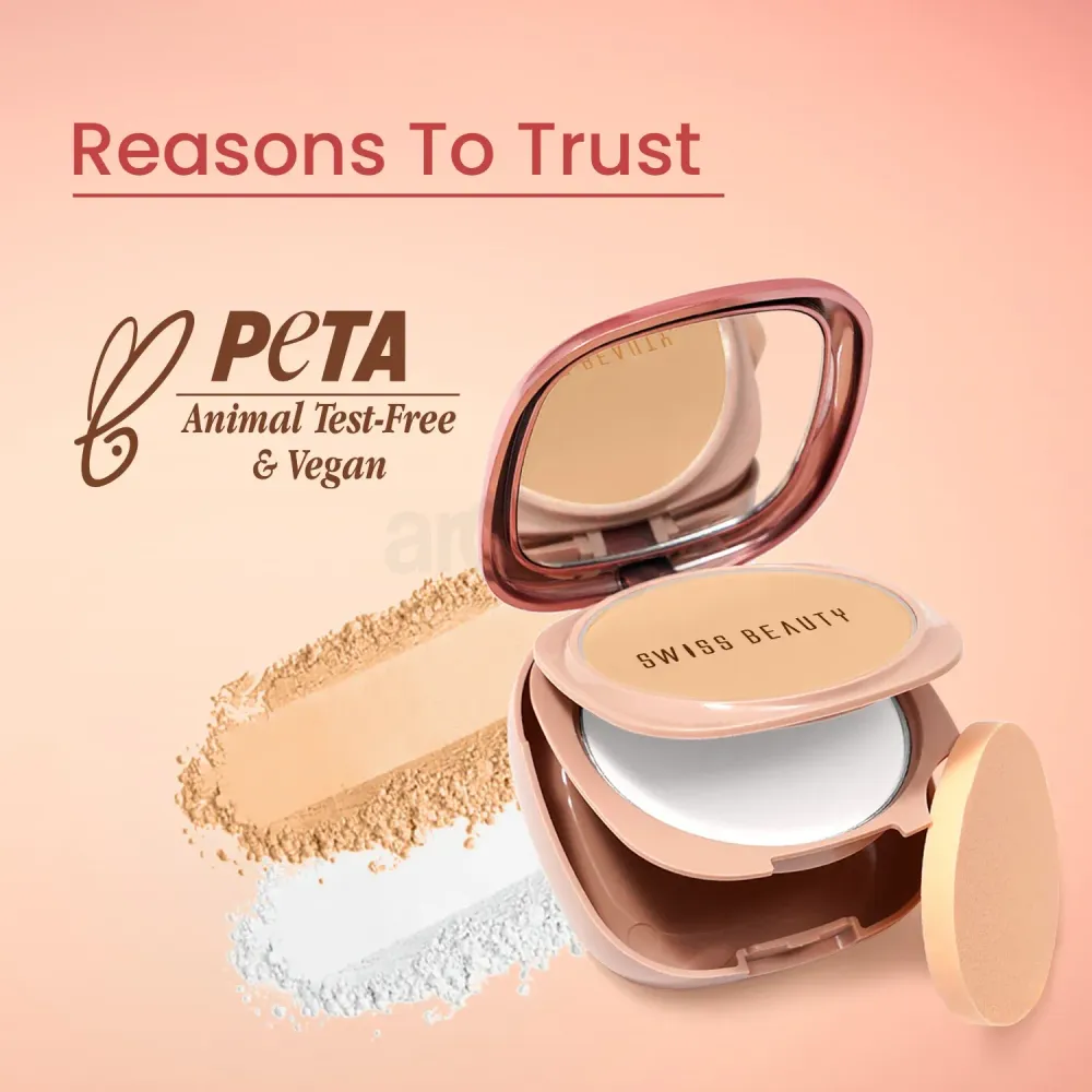 Swiss Beauty Matte & Set Duo Oil Free Compact Powder - Ivory 01  