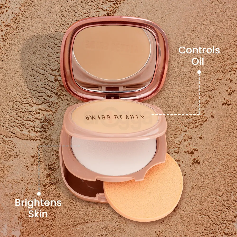 Swiss Beauty Matte & Set Duo Oil Free Compact Powder - Honey 04  