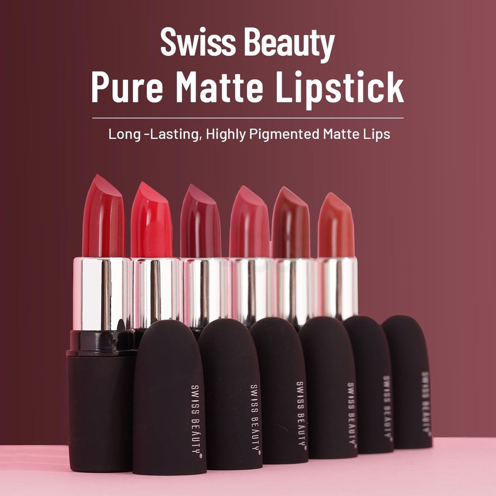 Swiss Beauty Pure Matte Lipstick Peaches N Cream 202  