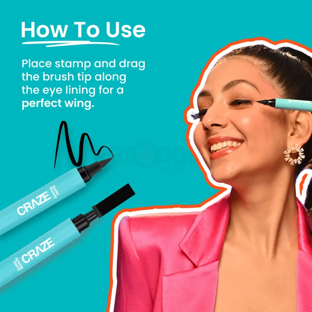 Swiss Beauty Craze Eyeliner And Stamp Duo - Black  