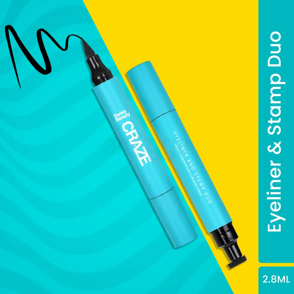 Swiss Beauty Craze Eyeliner And Stamp Duo - Black  