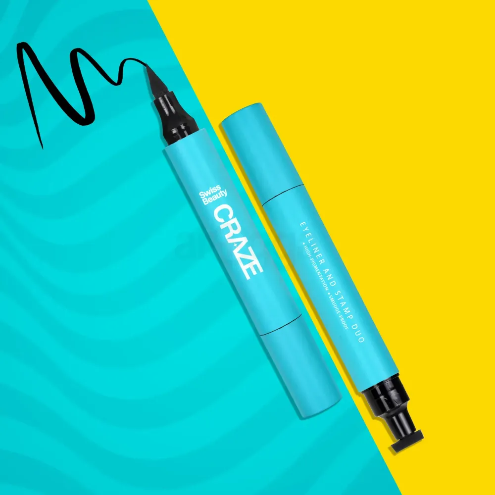 Swiss Beauty Craze Eyeliner And Stamp Duo - Black  