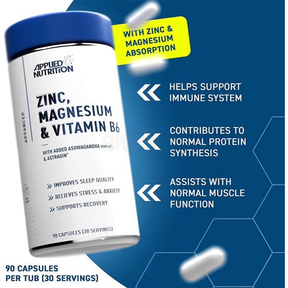 Applied Nutrition Zinc Magnesium & Vitamin B6 with Ashwagandha  