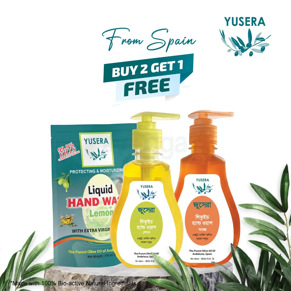 Buy 2 Yusera Hand Wash 300ml (Lemon + Orange) & Get 1 Free Hand Wash Refill 170ml  