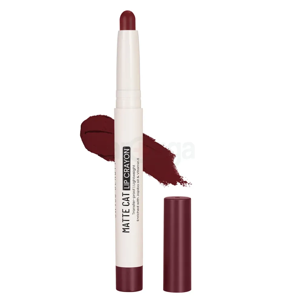 Swiss Beauty Matte Cat Lip Crayon Transfer Proof & Lightweight with Jojoba oil & Vitamin E- 23 Murphy Wood  