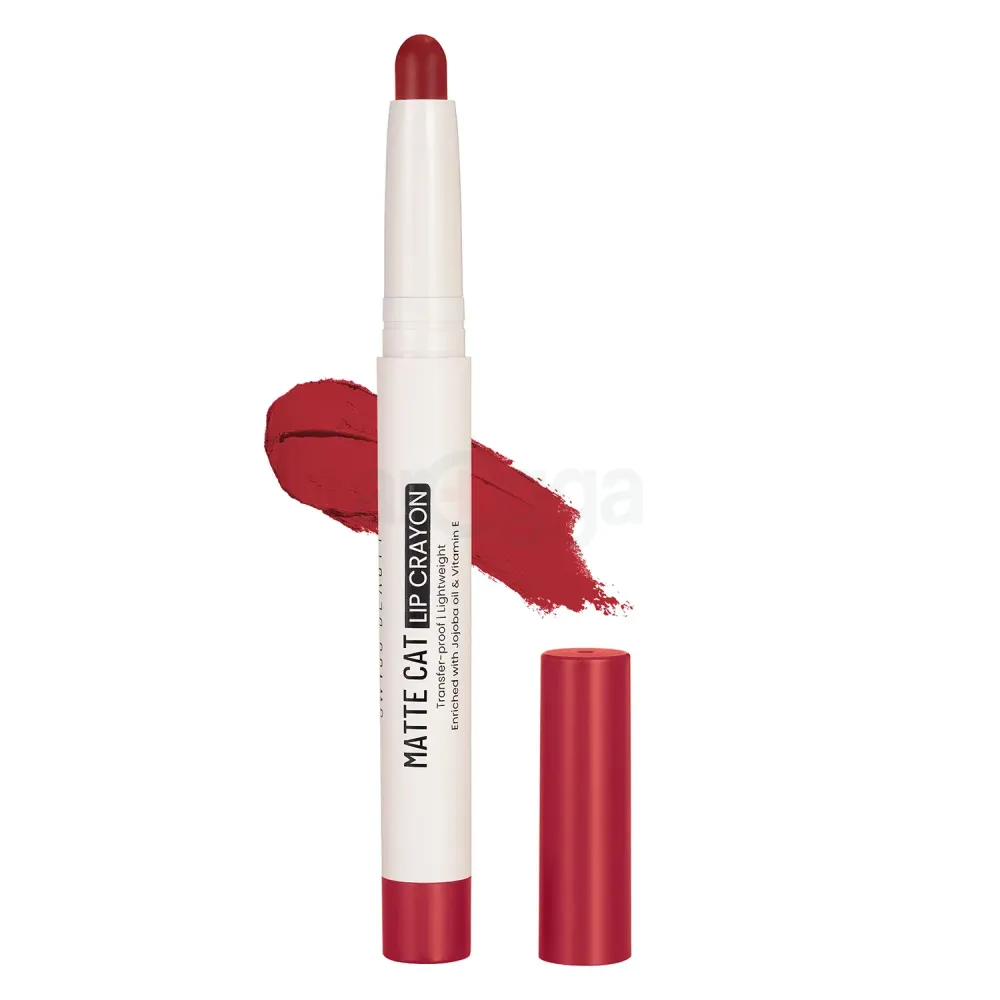 Swiss Beauty Matte Cat Lip Crayon Transfer Proof & Lightweight with Jojoba oil & Vitamin E - 13 Red Chilli  